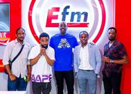 Sauti Sol's Bien Aime Baraza, Eugene Mbugua and E-FM Presenters Jonijoo and B-Dozen