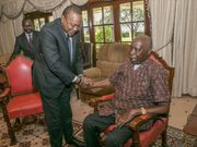 President Uhuru Kenyatta when he visited retired president Daniel Moi