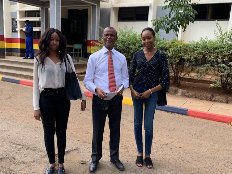 Cheryl and Stephanie with Murgor at Langata DCIO offices on October 25, 2021. Image: COURTESY