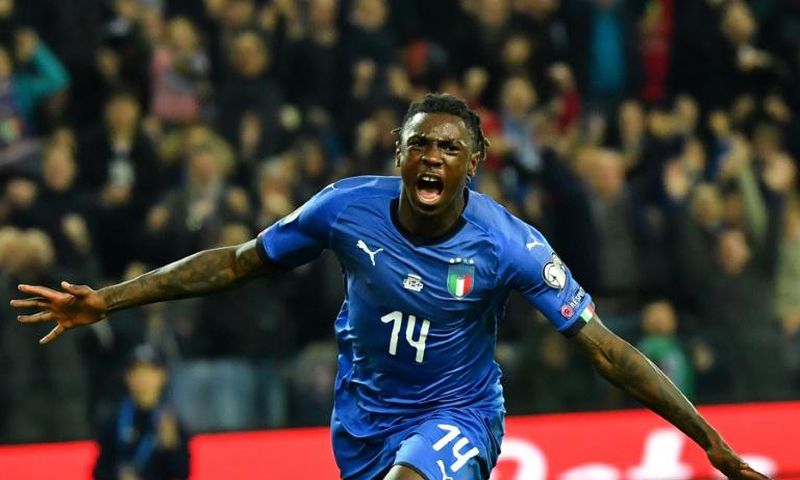 Forward Moise Kean has scored twice in eight appearances for Italy.