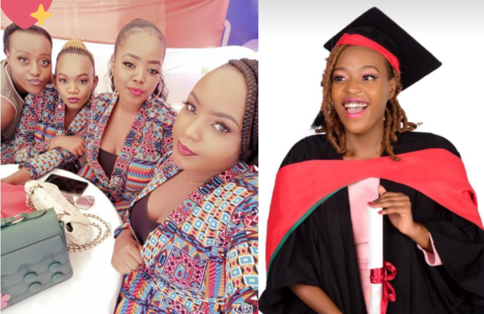 Cynthia Waithera with friends