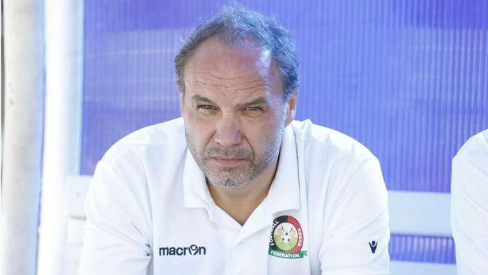 Kenya's French head coach Sebastien Migne looks on before their friendly football match Kenya vs Equatorial Guinea in Machakos, Kenya, on May 28, 2018. (Photo by Simon MAINA / AFP) (Photo credit should read SIMON MAINA/AFP via Getty Images)