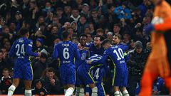 Chelsea celebrate Trevoh Chalobah's goal against Juventus
