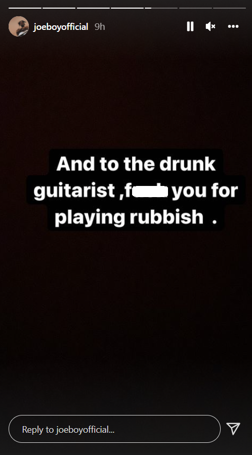 Nigerian singer Joeboy bashes guitarist, sound technicians after difficult performance in Nairobi at the Afro Jam Festival