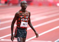 TOKYO, JAPAN - JULY 30: Leonard Kipkemoi Bett of Team Kenya waits for the final results after competing in round one of the Men's 1000 meter steeplechase on day seven of the Tokyo 2020 Olympic Games at Olympic Stadium on July 30, 2021 in Tokyo, Japan. (Photo by Abbie Parr/Getty Images)