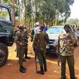 Police officers keeping guard during Kabuchai by-election