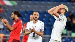 Jorginho (R) missed a penalty but Italy set a new record for longest unbeaten run