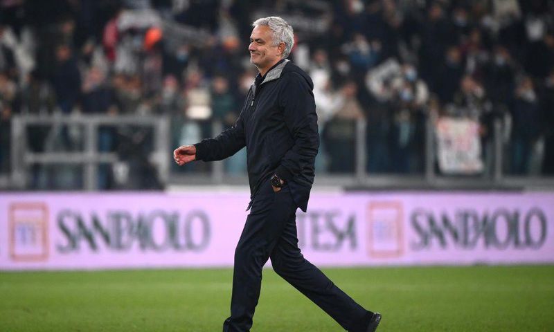 Humiliated: Roma coach Jose Mourinho