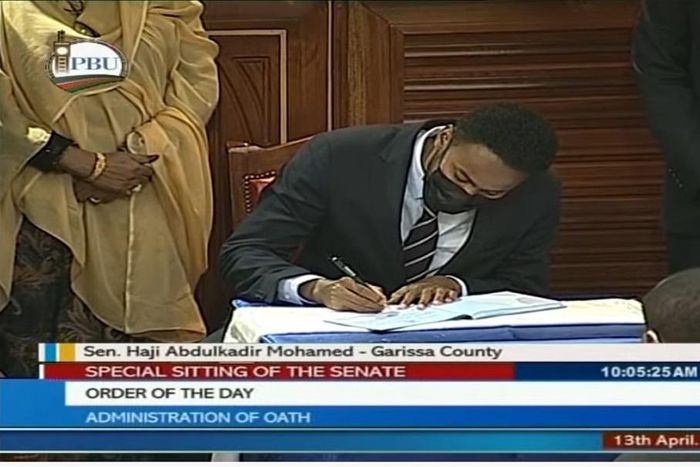 Abdulkadir Haji's first message after being sworn in as Garissa Senator