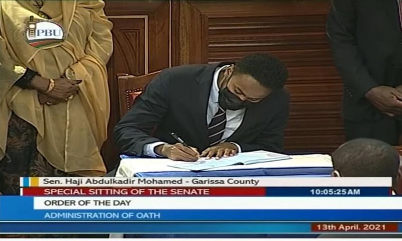 Abdulkadir Haji's first message after being sworn in as Garissa Senator