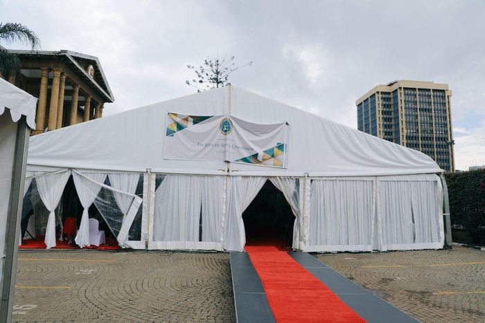 Tent where the Judicial Service Commission (JSC) has been holding interviews for the Chief Justice position