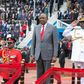 File image of President Uhuru Kenyatta leading Madaraka Day celebrations in Nyayo Stadium This year's celebrations will be held in Narok