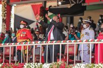 President Uhuru Kenyatta during Madaraka Day celebrations at Jomo Kenyatta Stadium in Kisumu