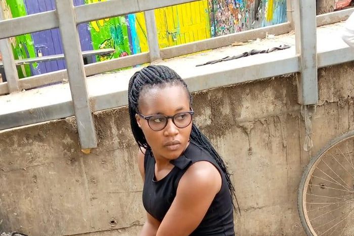 Chips vendor Bevalyne Kwamboka at her place of business. Roads authority has declared it illegal