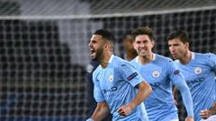 Riyad Mahrez (left)scored the winner against PSG as Manchester City took a giant stride towards the Champions League final