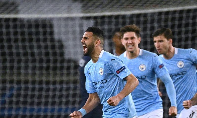 Riyad Mahrez (left)scored the winner against PSG as Manchester City took a giant stride towards the Champions League final