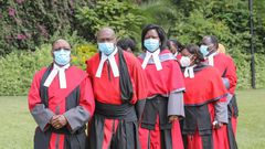 Recently Gazetted judges of the Court of Appeal and various Divisions of the High Court arrive at State House, Nairobi for their Swearing-in Ceremony presided over by His Excellency President Uhuru Kenyatta