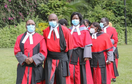 Recently Gazetted judges of the Court of Appeal and various Divisions of the High Court arrive at State House, Nairobi for their Swearing-in Ceremony presided over by His Excellency President Uhuru Kenyatta