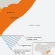 Info-graphic: A maritime border conflcit between Kenya and Somalia. (DW)
