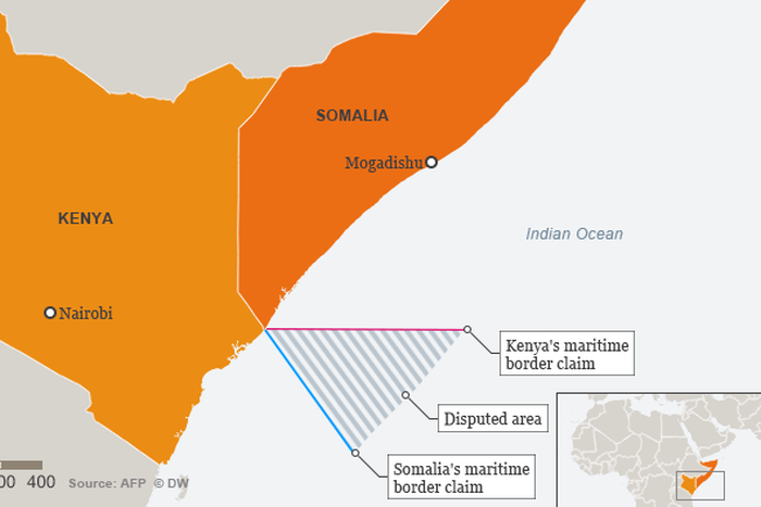 Info-graphic: A maritime border conflcit between Kenya and Somalia. (DW)