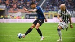 Inter Milan's Argentine forward Joaquin Correa scoring against Udinese