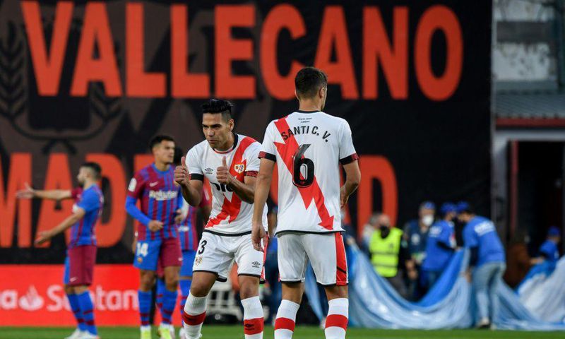 Senior service: Rayo Vallecano's Colombian forward Radamel Falcao on Wednesday