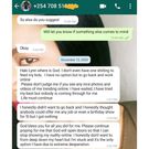 Screenshots of Lynn Ngugi's chat with Mercy Atis