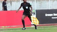 Mary Njoroge in action at a past Confederation of African Football (CAF) match.