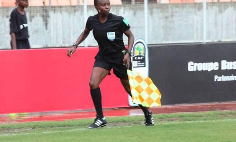 Mary Njoroge in action at a past Confederation of African Football (CAF) match.