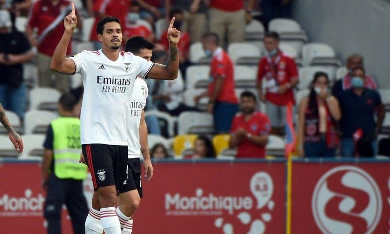 Benfica's Lucas Verissimo was shown the third red card of his career