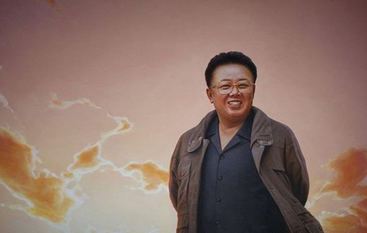 WONSAN, NORTH KOREA - APRIL 26: Kim Jong Il on a Propaganda Fresco, on April 26, 2010 in Wonsan, North Korea. (Photo by Eric LAFFORGUE/Gamma-Rapho via Getty Images)