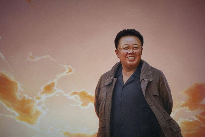 WONSAN, NORTH KOREA - APRIL 26: Kim Jong Il on a Propaganda Fresco, on April 26, 2010 in Wonsan, North Korea. (Photo by Eric LAFFORGUE/Gamma-Rapho via Getty Images)
