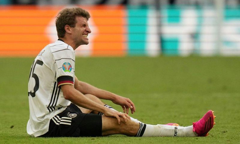 Germany forward Thomas Mueller injured his knee in Saturday's 4-2 win over Portugal