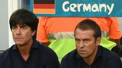 Hansi Flick (R) will take over from his former boss Joachim Loew (L) as Germany coach