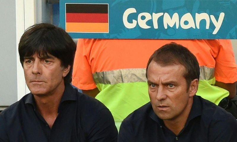 Hansi Flick (R) will take over from his former boss Joachim Loew (L) as Germany coach