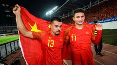 Elkeson (right) and Nico Yennaris (left) are among naturalised players named for China's critical World Cup qualifiers