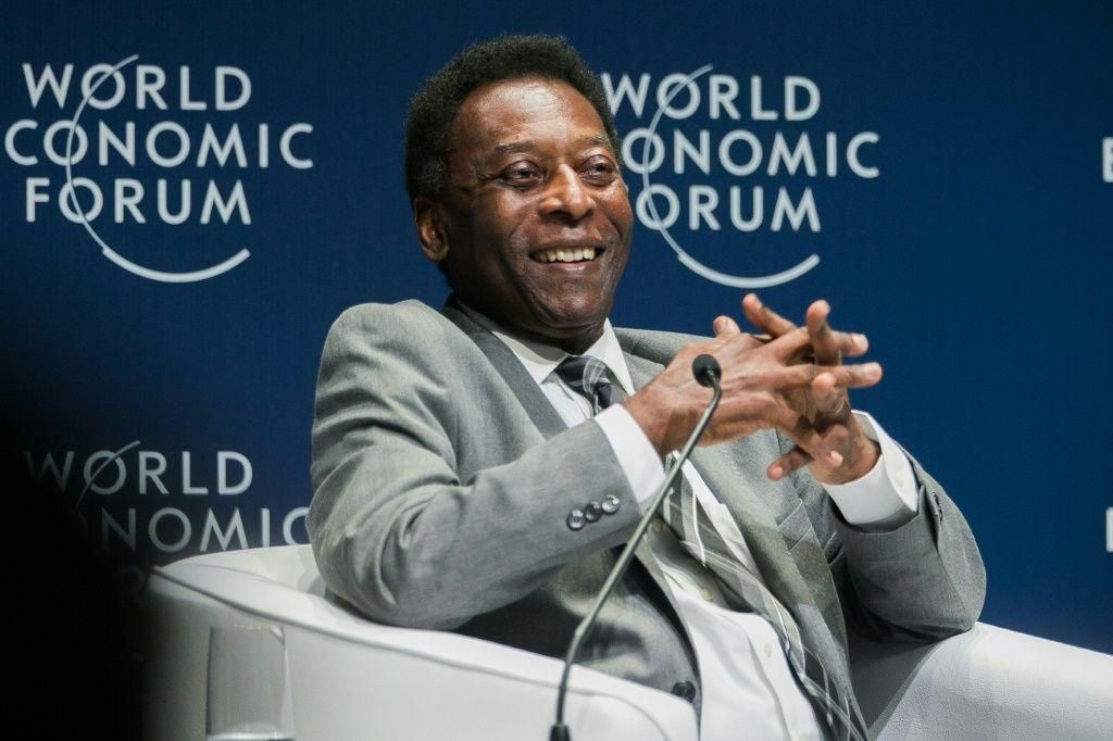 In this handout file photo released by WEF and taken on March 14, 2018, Brazilian football legend Pele smiles during the opening plenary at the World Economic Forum on Latin America 2018 in Sao Paulo, Brazil, on March 14, 2018