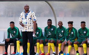 Molefi Ntseki (standing) was chosen as South Africa coach despite never handling a senior team