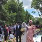 Deputy President William Ruto and wife Rachel walk June Ruto on the aisle at her wedding