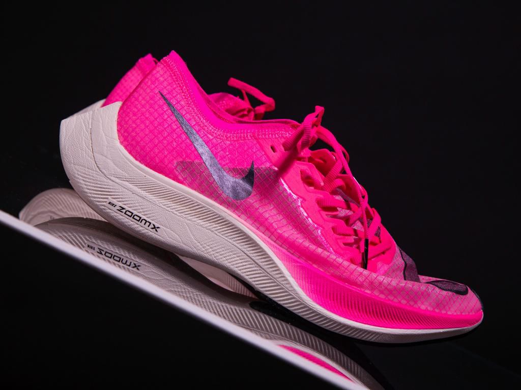 A pair of Nike Vaporfly Next% shoes.