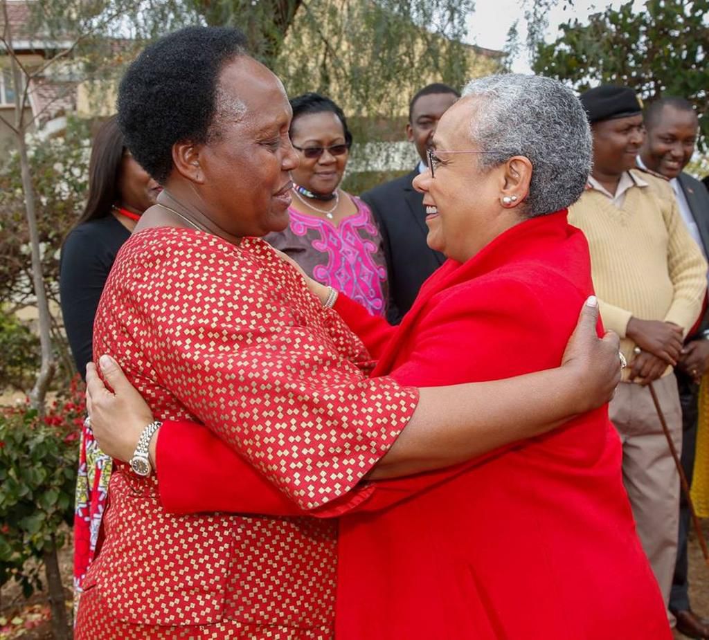 First Lady Margaret Kenyatta and Hellen Nkaissery