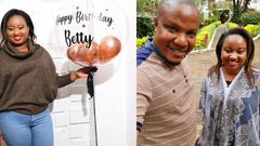Bonnie Musambi’s treats wife to lavish Birthday Party, gifts her new Mercedes Benz, Sh1M  Cheque (Video)