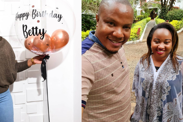 Bonnie Musambi’s treats wife to lavish Birthday Party, gifts her new Mercedes Benz, Sh1M  Cheque (Video)