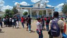 kenyatta university students pictured outside their campus after their strike (COURTESY)