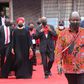KANU Chairman and party leader, Baringo Senator Gideon Moi with his wife Zahra arrive for the KANU national delegates conference on September 30, 2021