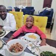 Kevin Otiende and Ethan Macharia enjoying dinner