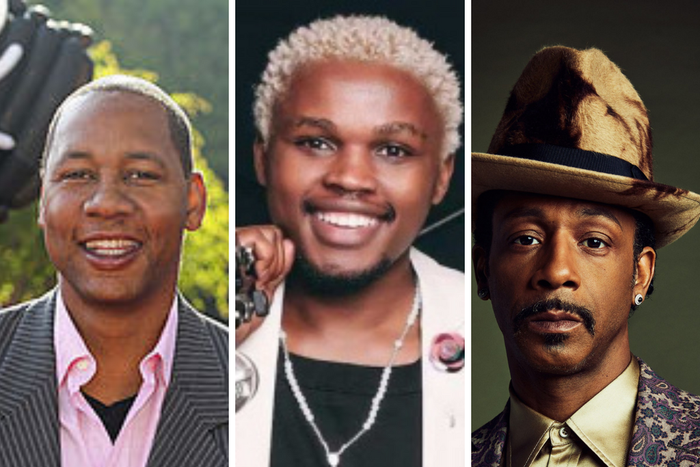 Chipukeezy in the presence of greatness. L-R: Mark Curry, Chipukeezy, Katt Williams