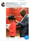 Screenshot of a Twitter post by DW News anchor Edith Kimani