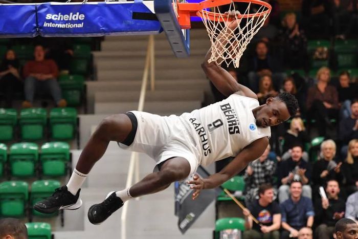 [FILE PHOTO] Kenyan star Tylor Ongwae in action for Danish side Bakken Bears when they thrashed Finnish side, Kataja at the FIBA Europe Cup. Photo: Ernst van Norde