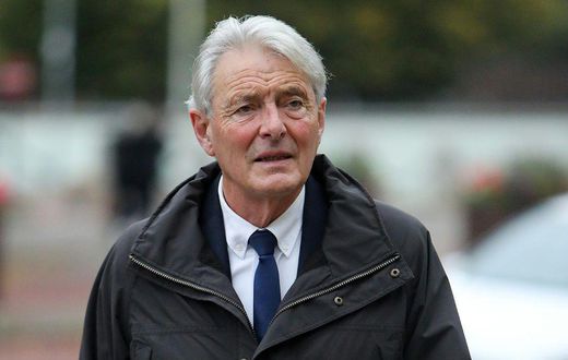 David Henderson, pictured arriving at the Cardiff Crown Court on October 18, 2021, is accused of endangering the safety of the plane carrying Argentine footballer Emiliano Sala